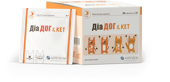Діа Дог & кет – інструкція Смачна жувальна таблетка, ветеринарний ентеросорбент
